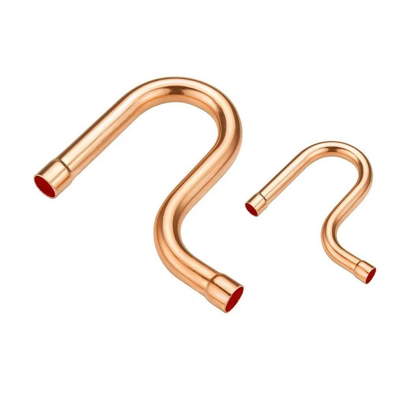 Copper P-trap pipe fitting for plumbing, HVAC, refrigeration, and cold storage systems