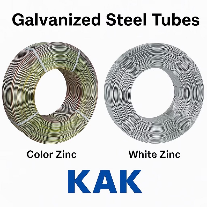 KAK Galvanized Steel Tubes – Color Zinc & White Zinc Coils | Double-Layer Anti-Corrosion Tubing for HVAC and Refrigeration Systems