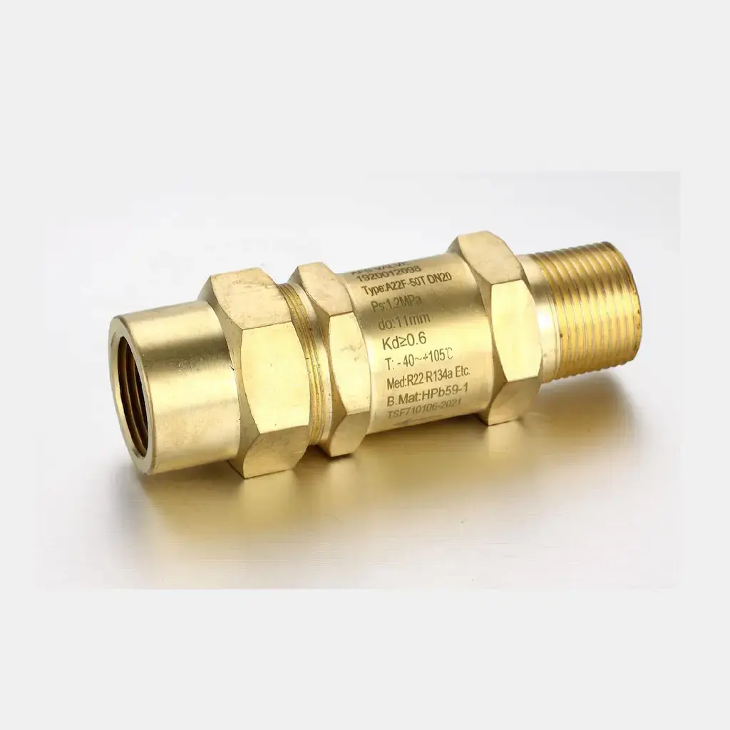 KAK-PRV50 brass refrigerant pressure relief valve heavy duty body
